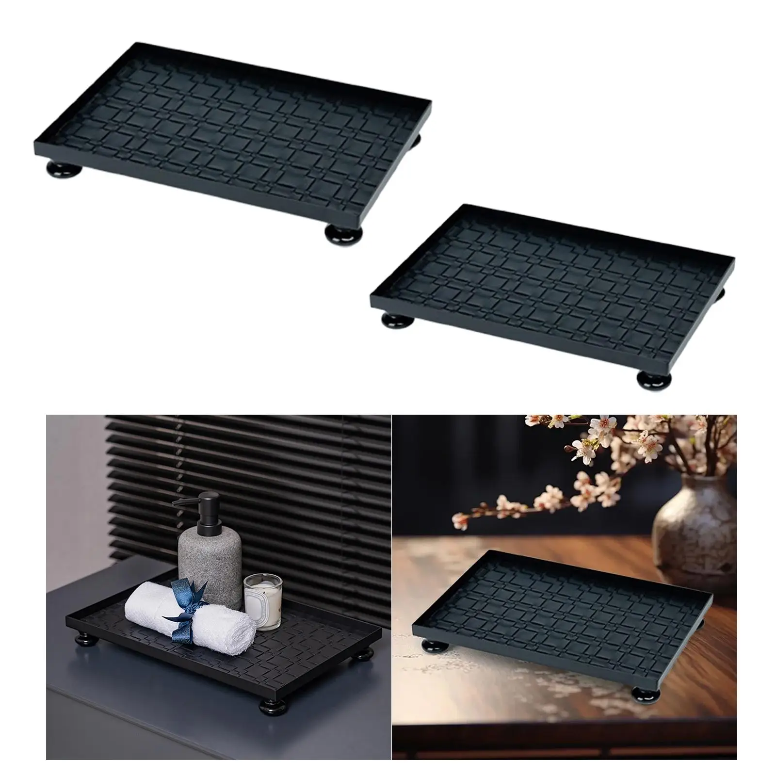 Vanity Tray Dish Dinner Breakfast Serving Tray for Home Living Room Bathroom