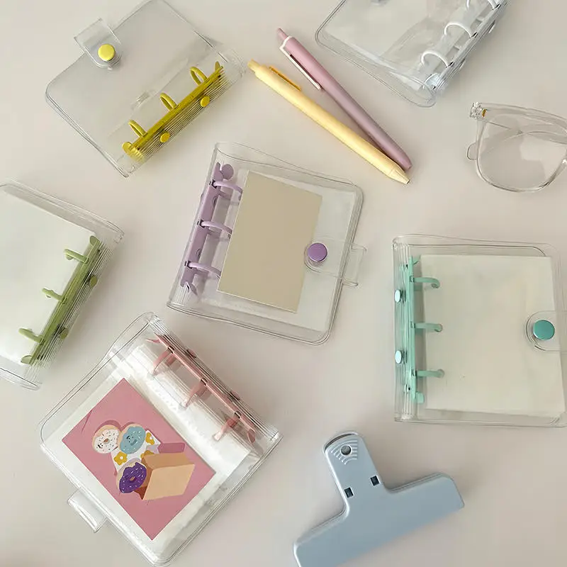 Álbum de tarjetas de Color sólido, Mini álbum de fotos de 3 pulgadas, álbum de ídolo para perseguir estrellas, libro de almacenamiento de tarjetas pequeñas, bolsa de almacenamiento de tarjetas de 3 agujeros