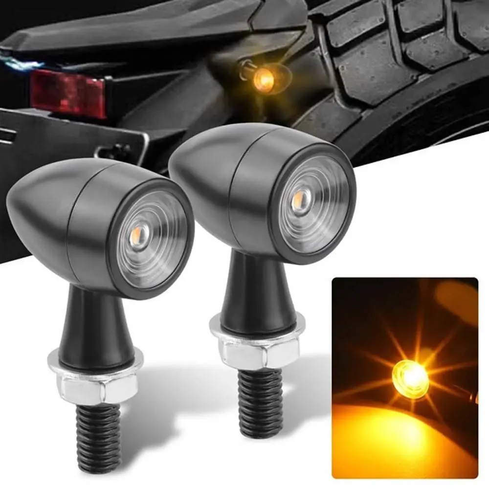 

12V Motorcycle Turn Signal Light Built Relay Aluminium LED Mini Turn Signals Indicator Flashing Light Blinker Universal M8 Bolt
