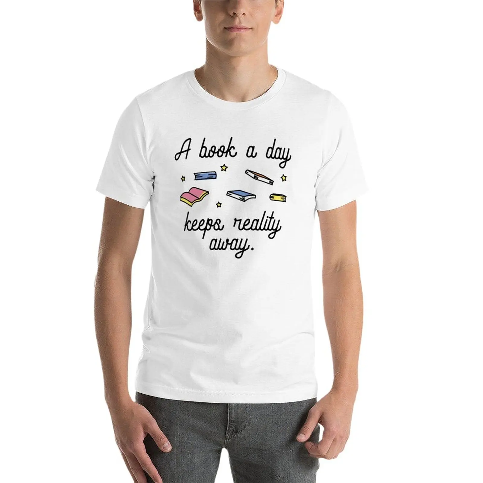 New A Book A Day T-Shirt summer tops Short t-shirt blank t shirts Men's clothing