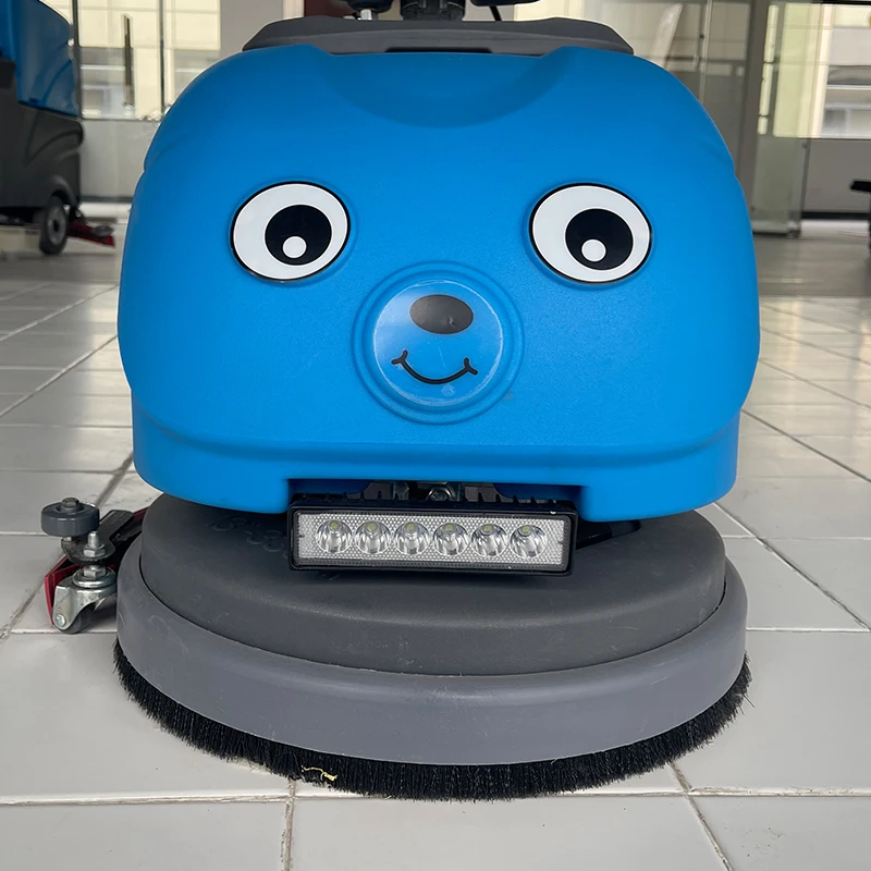 Portable Mini Electric 24V Walk-Behind Floor Scrubber Automatic Small Plastic Floor Sweeper