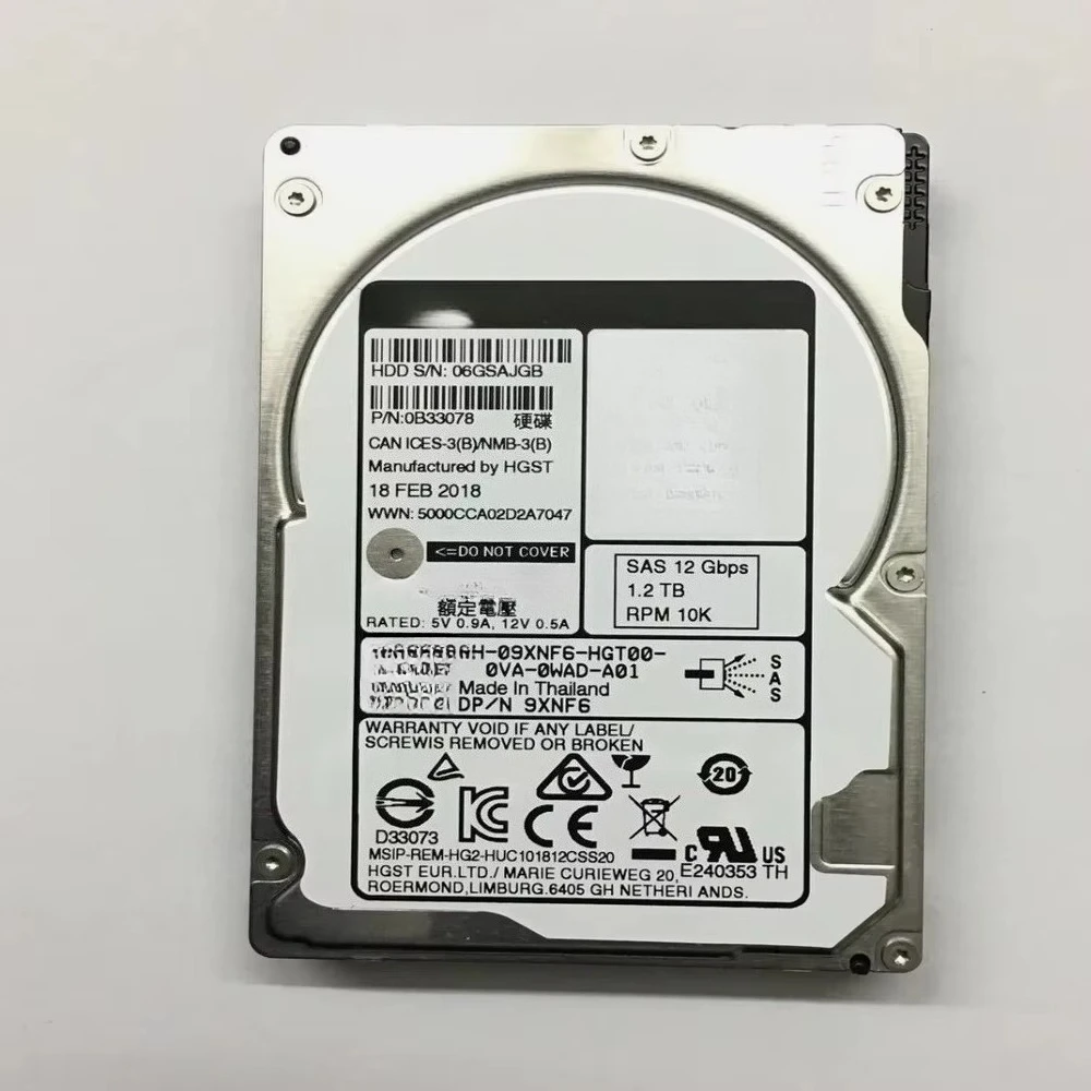 9XNF6 09XNF6 FOR HUC101812CSS204 1.2TB 12Gb/s SAS 10K RPM 2.5