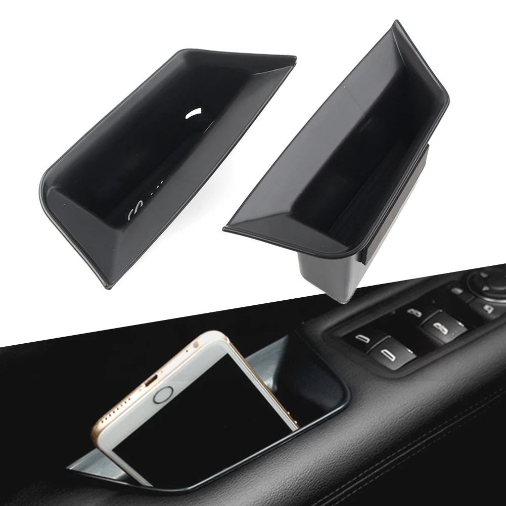 Left Driver Car Front Door Storage Box Organizer Container Holder 2Pcs For Cadillac XT5 2017 2018 2019 ABS Plastic