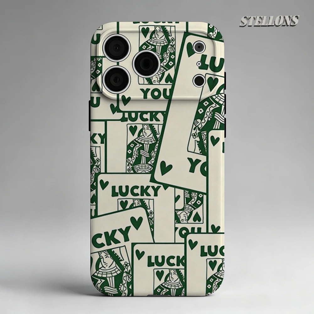 Lucky Queen Karten-Handyhülle für magnetische Handyhüllen für iPhone 17 16 15 14 13 Pro Max Plus – Robuste Einzel- und Doppelschicht-Hülle