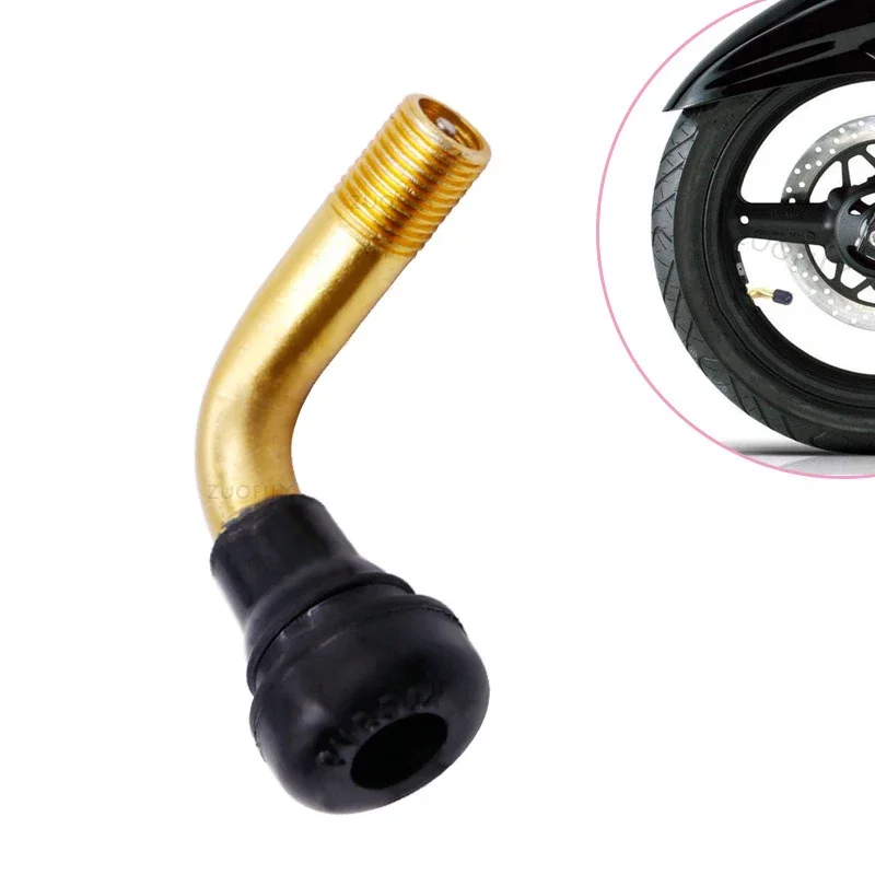 Car Tubeless Tyre Valve Copper Valve Elbow for Motorcycle Electric-bike Wheel Tubeless Tire Valve Stem Rubber Tire Nozzle Core