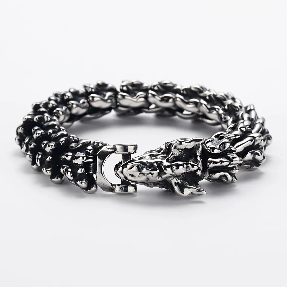 European and American Domineering Punk Retro Dragon Bone Dragon Pattern Dragon Scale Men's Bracelet