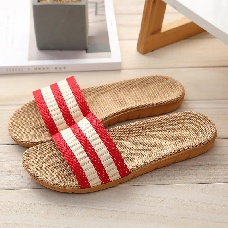 Women Slippers Flat Sandals Linen Lightweight Casual Summer Slippers Ladies For Home Slides Shoes Female Zapatillas De Mujer