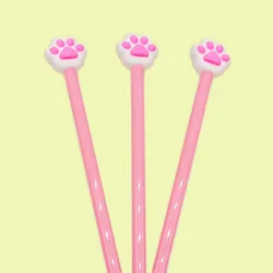 24 Pcs Wholesale Cute Cat Paw Pink Neutral Pen Gel Pens Student Writing School Bear Paw Stylos Cute Stationery Supplies