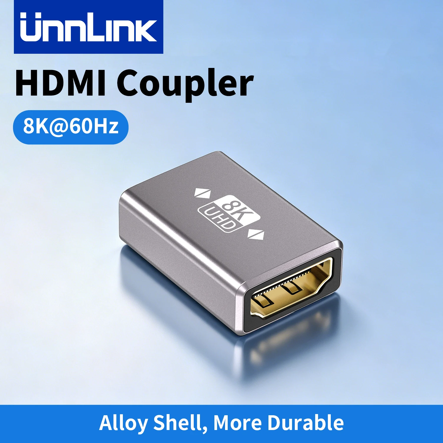 Unnlink HDMI Coupler 8K@60Hz, 4K@120Hz Female to Female Extension Adapter for Wall-mounted TV Monitor