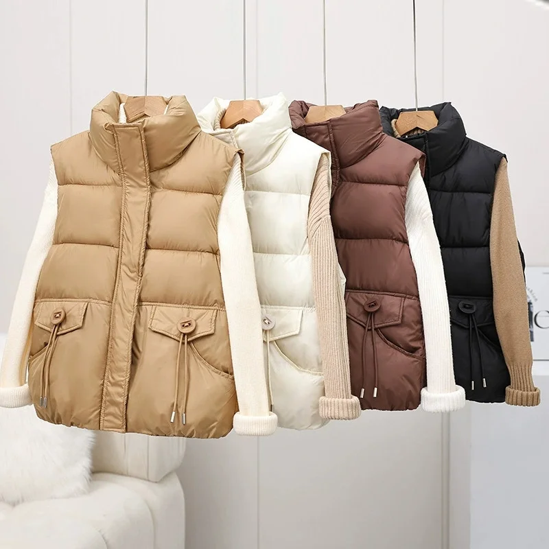 Autumn Winter Warm Waistcoat Ladies Sleeveless Down Cotton Coats Women Outerwear Casual Puffer Vest Jacket Chaleco Mujer