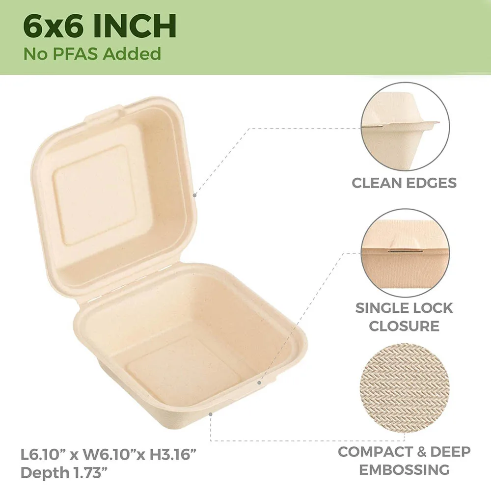 Disposable Eco-friendly Bento Box Cake Packaging Box Meal Storage Food Prep Lunch Box Fruit Salad Hamburger Packing Case