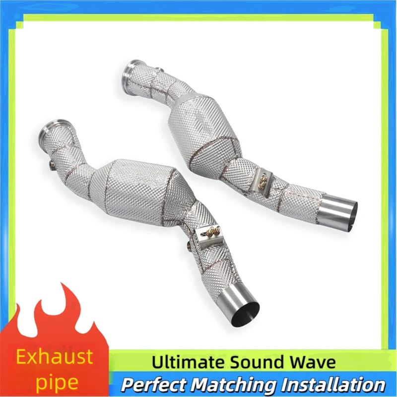 High-flow Downpipe Exhaust Head for Maserati Quattroporte 3.8T V8 GTS 2013-2019 SS304 Sports Dump Pipe Racing Upgrade 100% Match