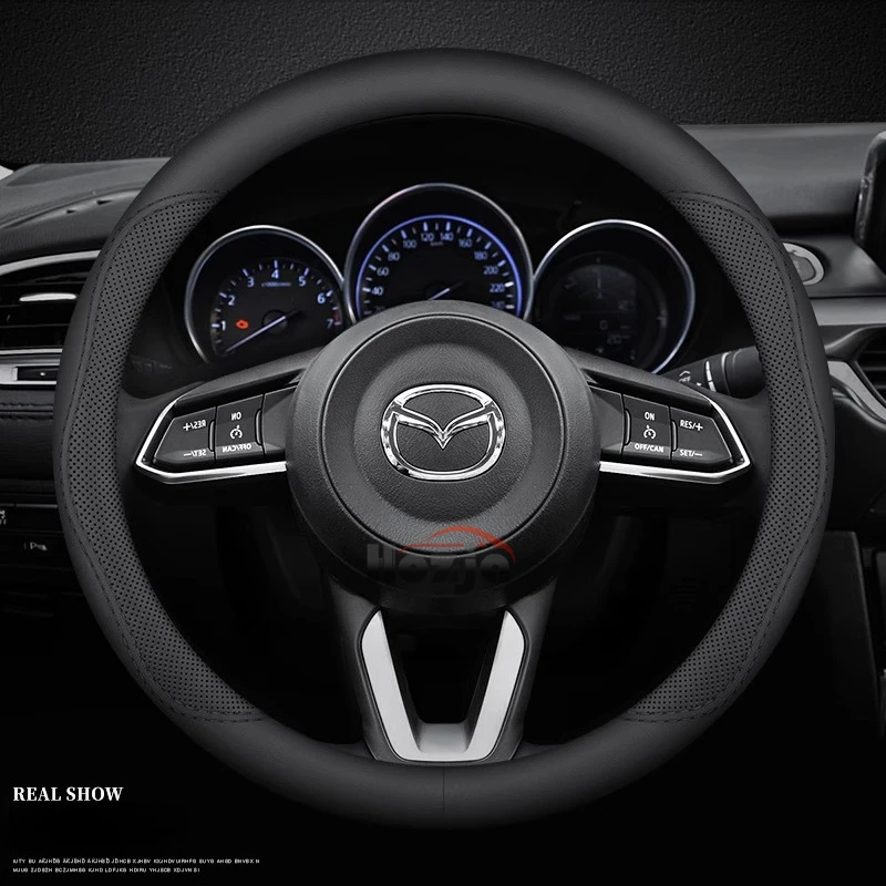 Suede Leather Car Steering Wheel Cover for Mazda 2 3 5 6 MX-5 CX-9 CX-3 CX-30 CX-5 ATENZA CX-80 CX-60 CX-70 MX-30 Accessories