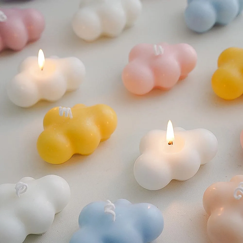 Small Aromatherapy Candle Cloud Shape Birthday Candle Romantic Soy Candle Home Decoration Girl Gift