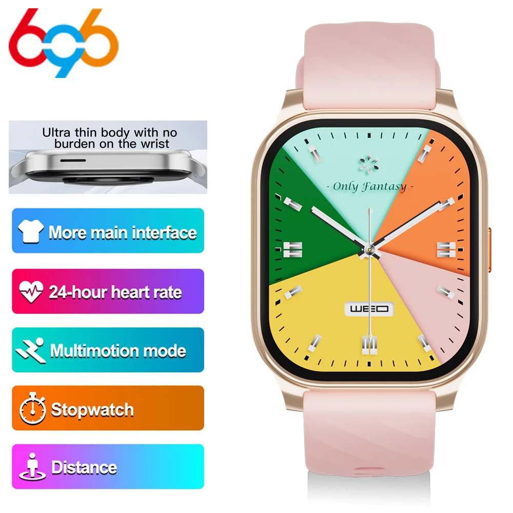 

Женские умные часы с Bluetooth-звонками, ультратонкий корпус, мониторинг здоровья, пульсометр, спортивный браслет, водонепроницаемые, с функцией напоминаний