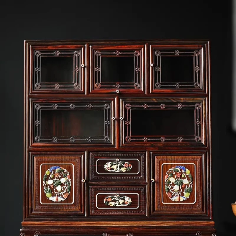 Baibao inlaid bogu cabinet Chinese solid wood desktop toe rosewood Duobao Pavilion mahogany display cabinet