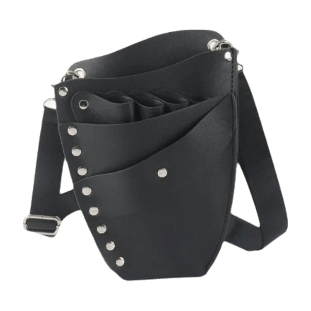 Waist Shoulder Belt Hair Shear Storage Bag Pocket Design Durable Stitching Scissors Belt Rivet Clips Scissor Pouch Salon Use