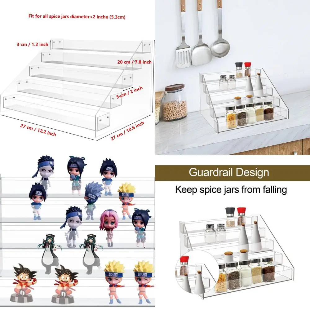 

Acrylic 14.5 Tiered Spice Rack for Kitchen Cabinet, Storage Organizer for Pantry and Countertop