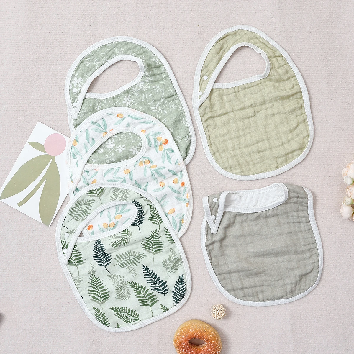 

Muslin Drool Bibs for Boys Girls 5 Pack, Adjustable Baby Bibs for Drooling and Teething, Soft Baby Bandana Bib