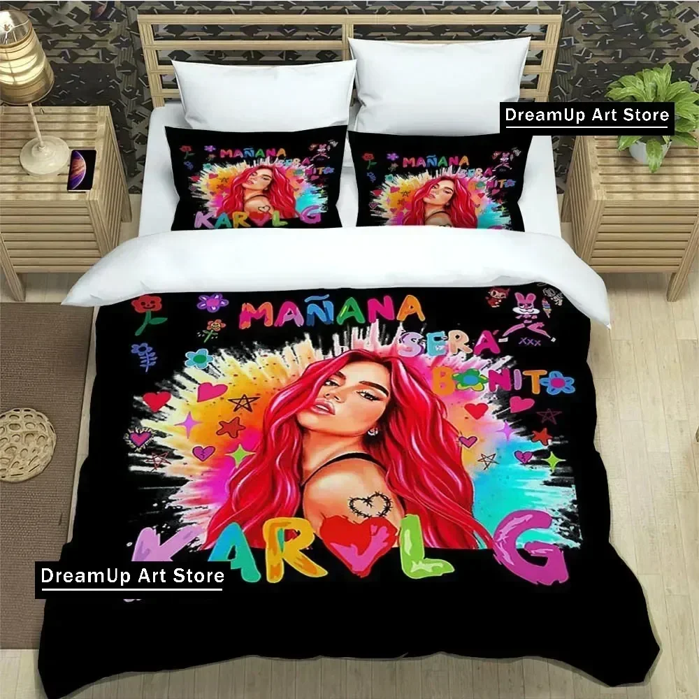 3D Print Fashion Karol G Retro Bedding Set Boys Girls Twin Queen Full Size Duvet Cover Pillowcase Bed Adult Bedroom