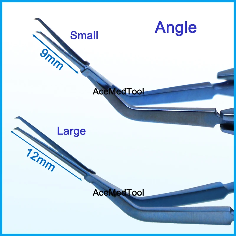 9mm/12mm Head Angled Capsulorhexis Forceps Titanium Ophthalmic Micro Surgical Forceps Ophthalmic Operation Instrument