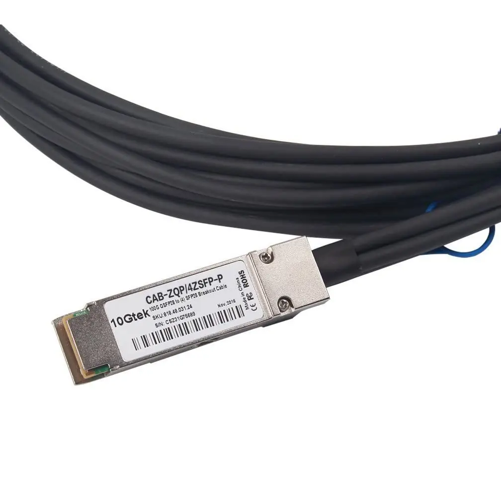 Imagem -03 - Cabo de Cobre Twinax do Anexo Direto Passivo 100g Qsfp28 a 4x 25g Sfp28 Breakout Dac m