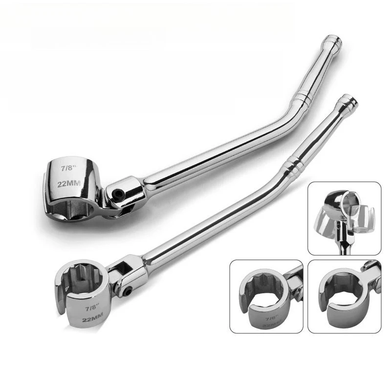 

Oxygen Sensor Flex Head Wrench Adjustable Spanner Socket 22mm 7/8in Heavy Duty Easy to Install Removal Tool for Car Accs