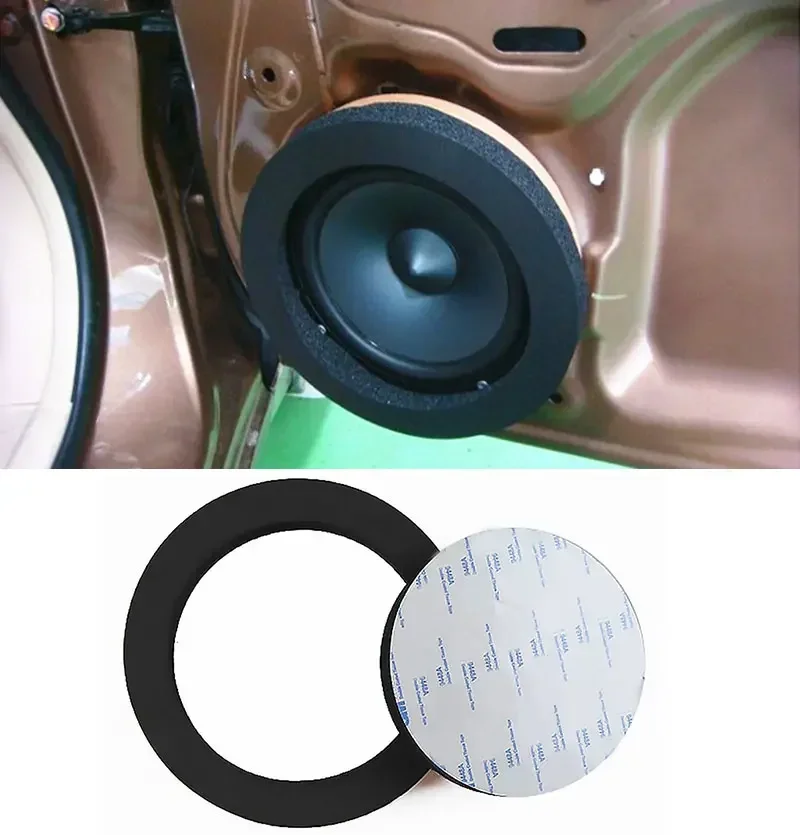 6.5 inch Car Speaker Ring Bass Door Trim Sound Insulation Cotton Audio Speakers Insulation Ring Sound Self Adhesive Parts