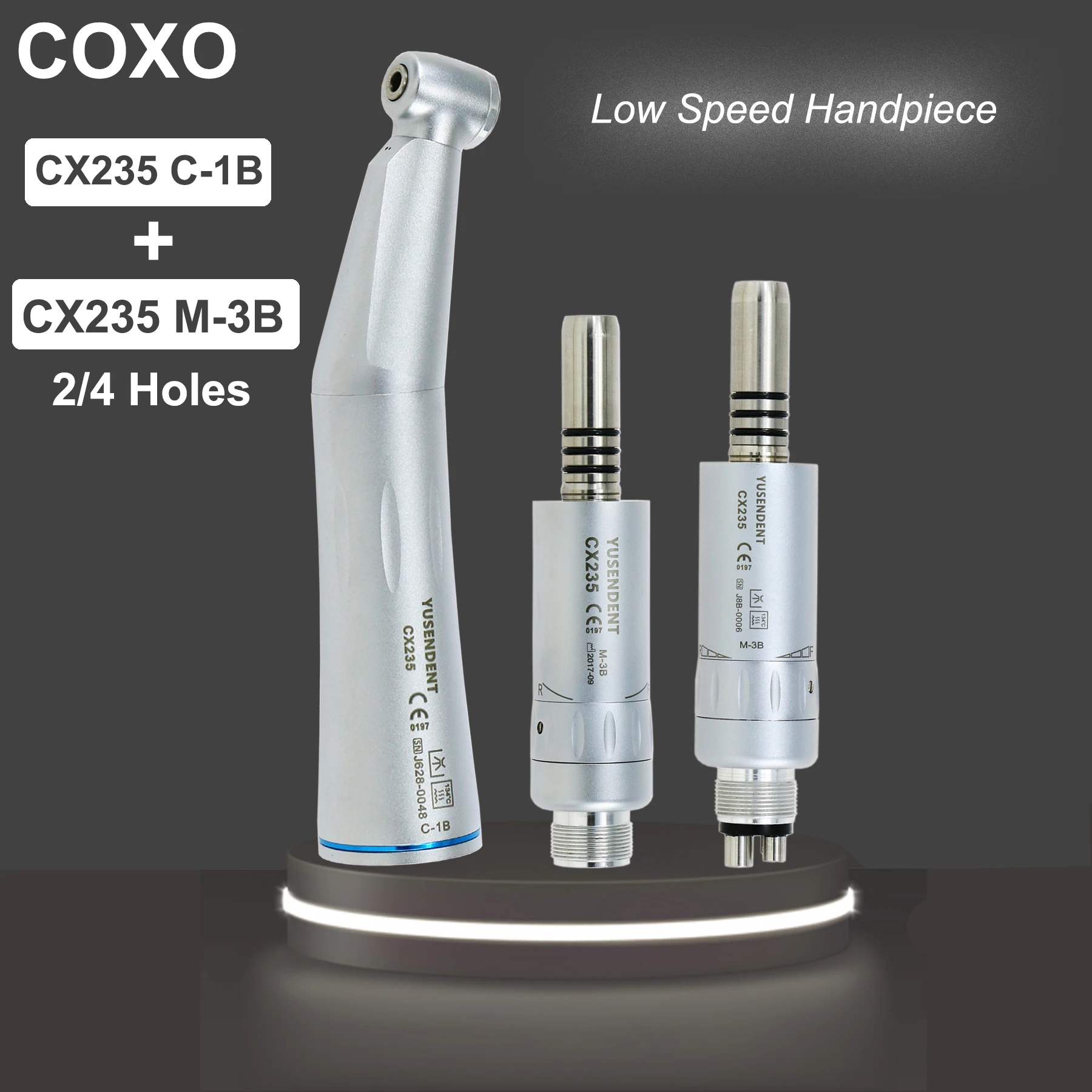 COXO Dental Contra Angle Handpiece 1:1 Low Speed Handpiece Push Button Dental Air Motor E Type Fit NSK KAVO WH CX235 1C CX235 1B