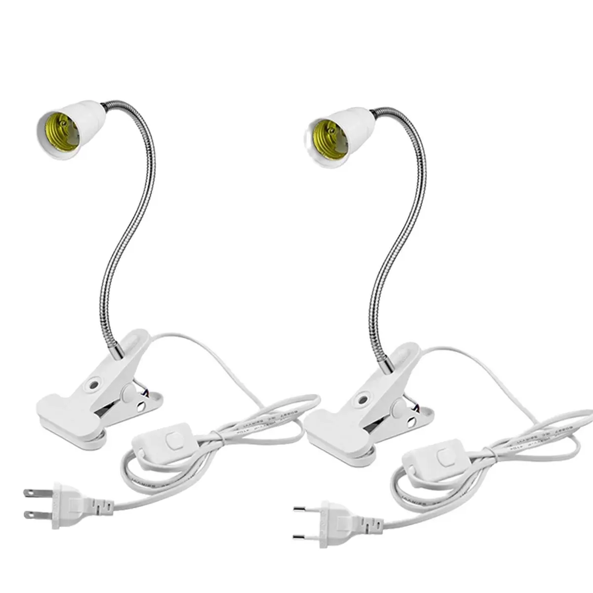 Flexible LED Table Desk E27 Lamp Holder With Clip Lamps Base Socket Converter With ON/OFF Light Switch EU/US Power Plug