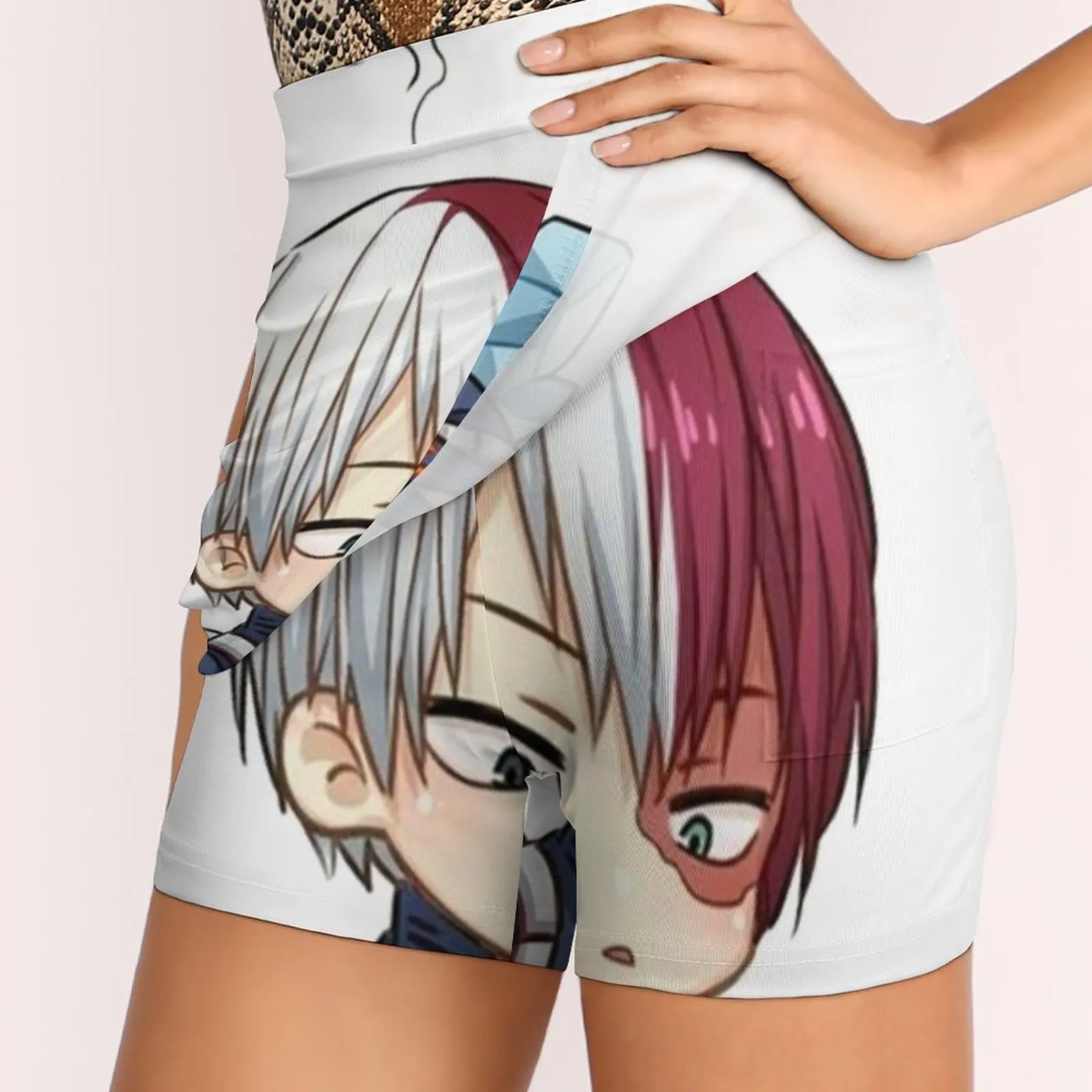 Shoto Todoroki Chibi Women's skirt Y2K Summer Clothes 2022 Kpop Style Trouser Skirt With Pocket Shoto Todoroki Chibi Sleeve