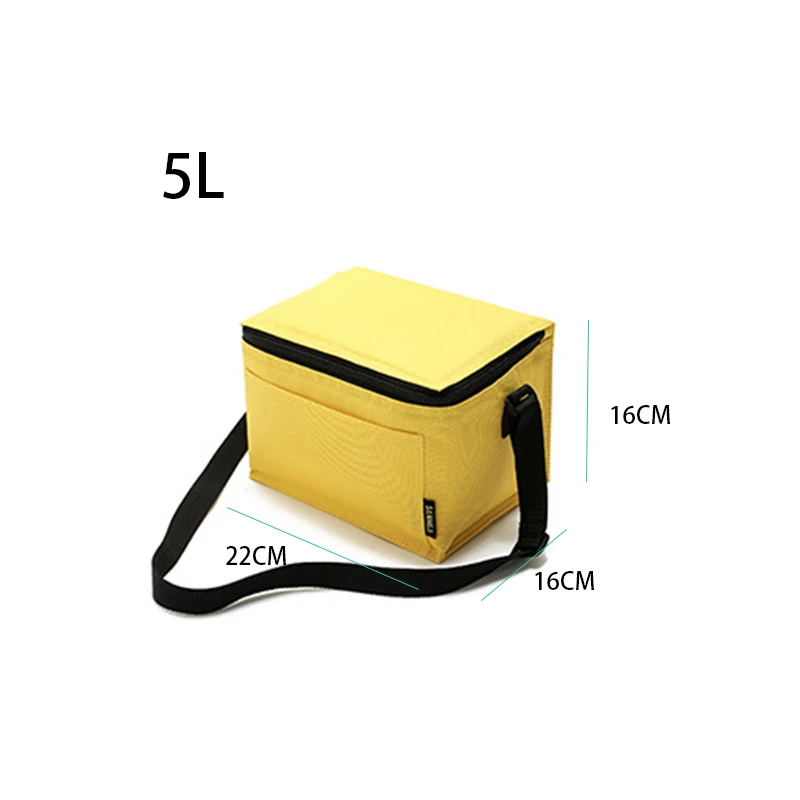 SANNE 5L New Solid Color Lunch Bag Waterproof Oxford Cloth Thickened Insulated Cooler Bag Outdoor Picnic Bag Work bent Box
