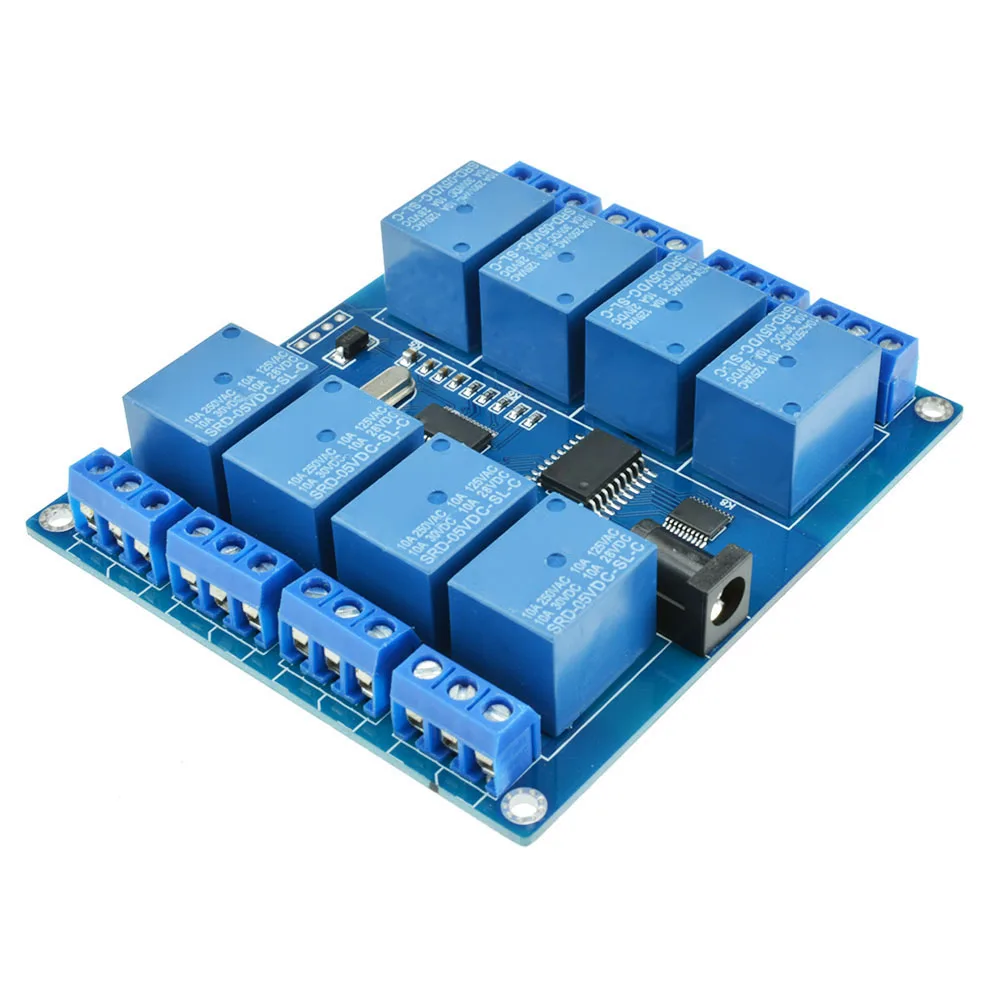 DC 5V 2CH 4CH 8 Channel Relay Module Micro USB Board With Indicator PC Upper Computer ICSE014A Software Control