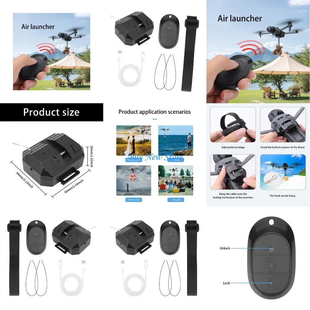 

20CE Automated Quadcopter Payload Release Module 100m Operational Ranging 500g Load Limit Safety Effortless Easy Installation