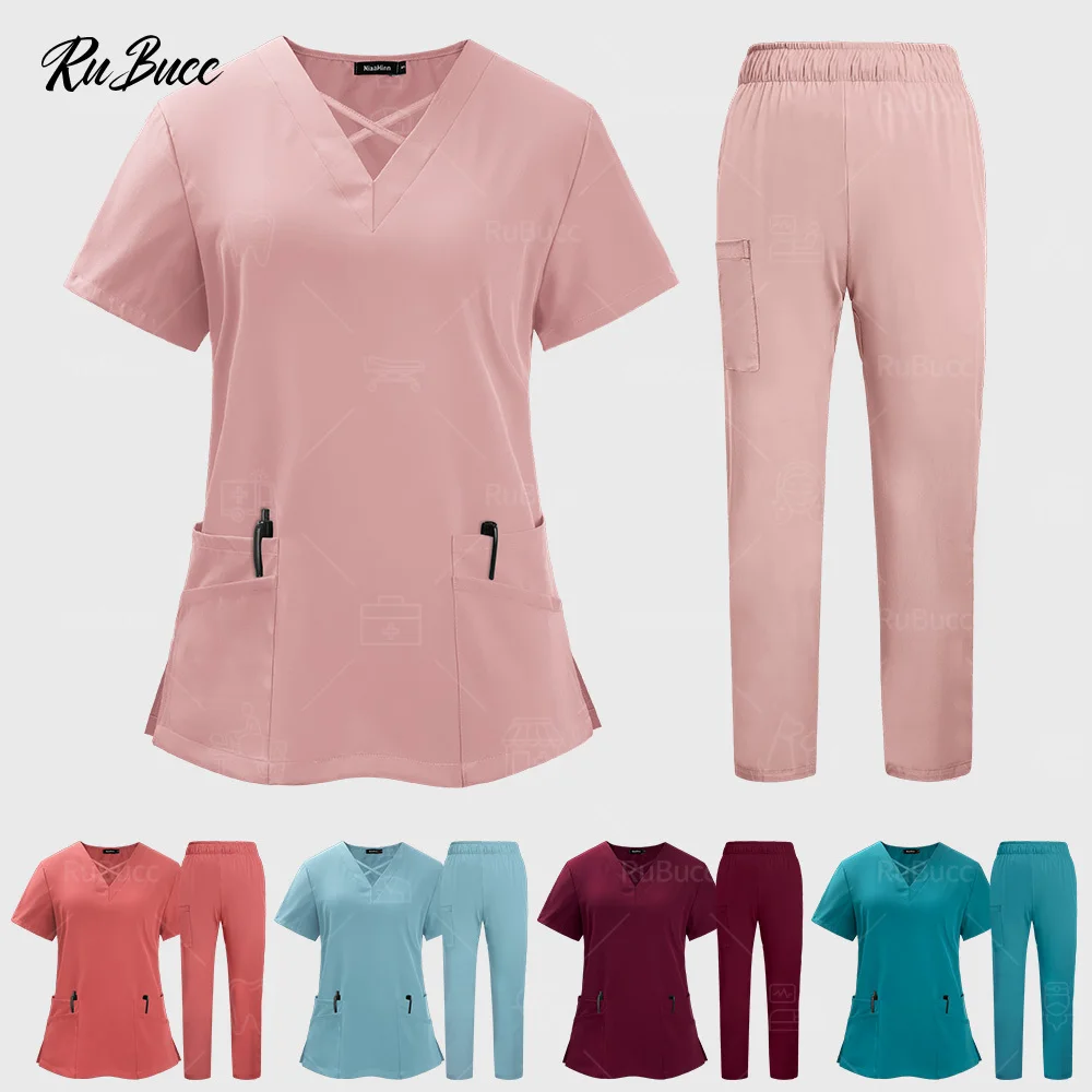 

Nursing Enfermeria Sets Top Pant Surgical Uniform Women Clinical Scrub Medical Uniform Beauty Salon Spa Suit Hospital Doctor Set