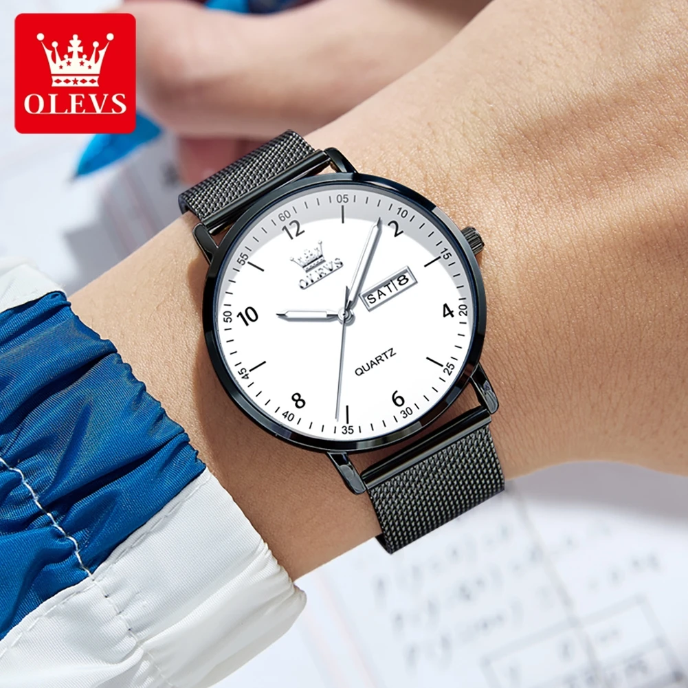OLEVS Original Quartz Watches  - Mesh Stainless Strap 评论和价格