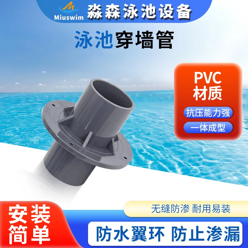 Pool Wall Pipe PVC Embedded Casing Fittings Inlet and Outlet Connection Pipe Nipples For Swimming Pool SPA