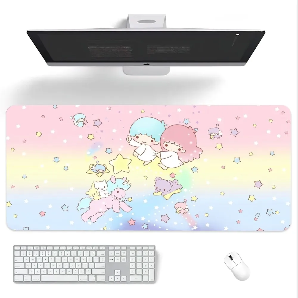 MINISO Sanrio Little Twin Stars Mouse Pad Computer Laptop Gaming Office Wrist Guard Non Slip Keyboard Pad