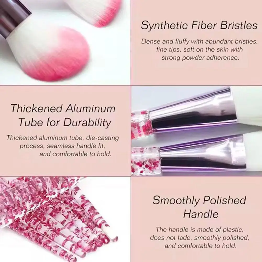 Juego de brochas de maquillaje profesional, cerdas suaves sintéticas, todo tipo de piel, mango antideslizante, sombra de ojos, colorete, fácil de limpiar