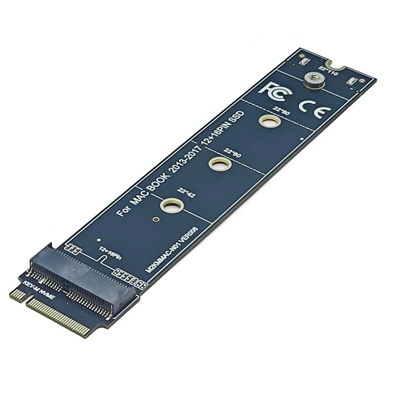 

Durable-For SSD Converter For 2013 2014 2015 2017 A1465 A1466 12+6Pin SSD To M2 KEY-M NVME Riser Card Adapter,Fo
