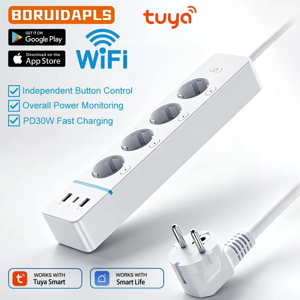 boruidapls-eu-wifi-tuya-smart-power-strip-pd30w-con-monitoraggio-energetico-protezione-da-sovraccarico-controllo-remoto-temporizzazione-e-controllo-vocale-indipendente