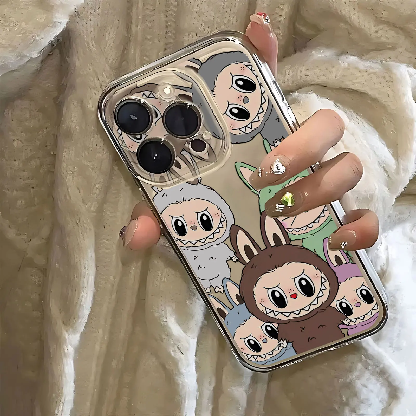 New Cute Cartoon Labubu Phone Case For Xiaomi Redmi Note 13 12 12S 11 10 9 9s 9T 8 A1 A2 A3 K40 Pro Plus 4G 5G Transparent Cover