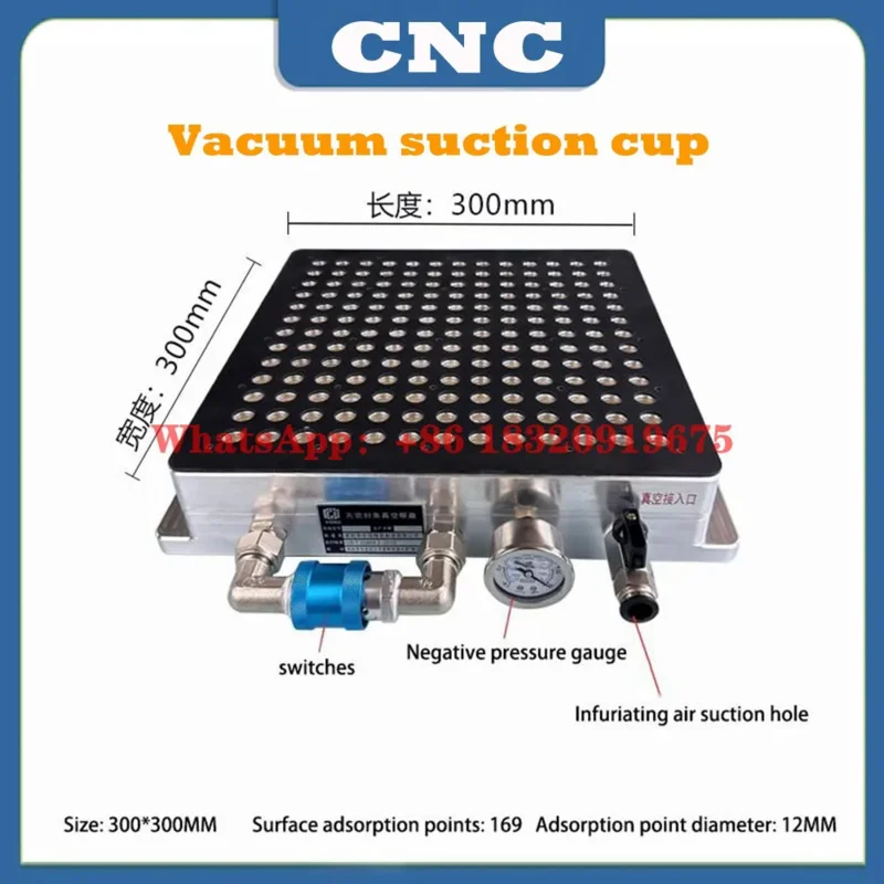 Ventosa a vácuo industrial cnc, tira sem vedação, bomba de vácuo, forte adsorção, fresadora porosa, centro de processamento