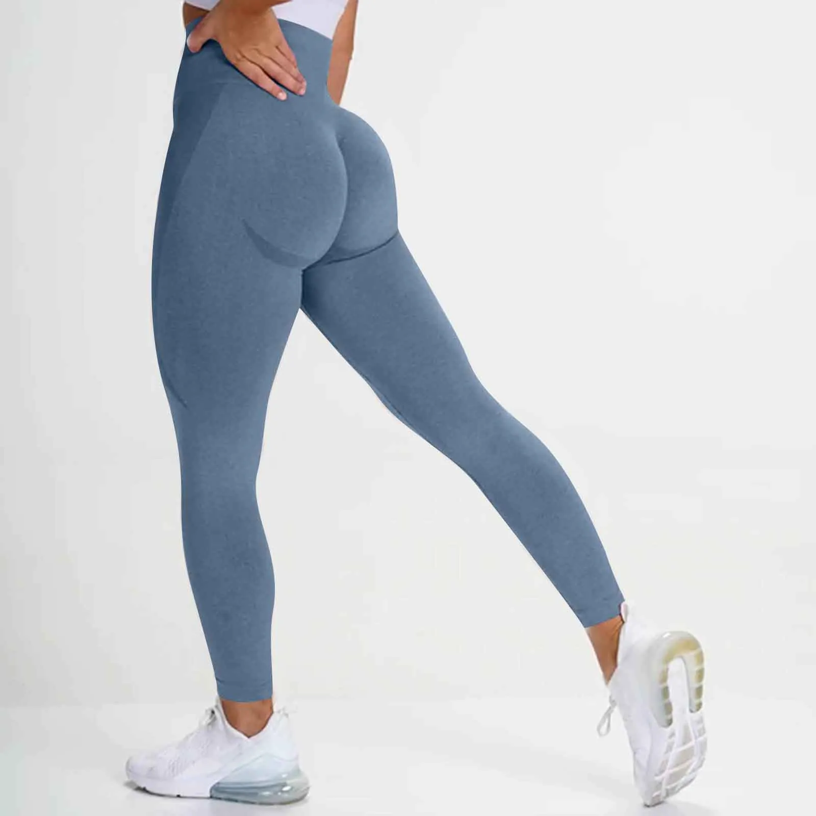 

2024 Seamless Fitness GYM Pants Women's High Waist and Hips Tight Peach Buttocks Leggings Solid Color Nude Yoga Pants For Women