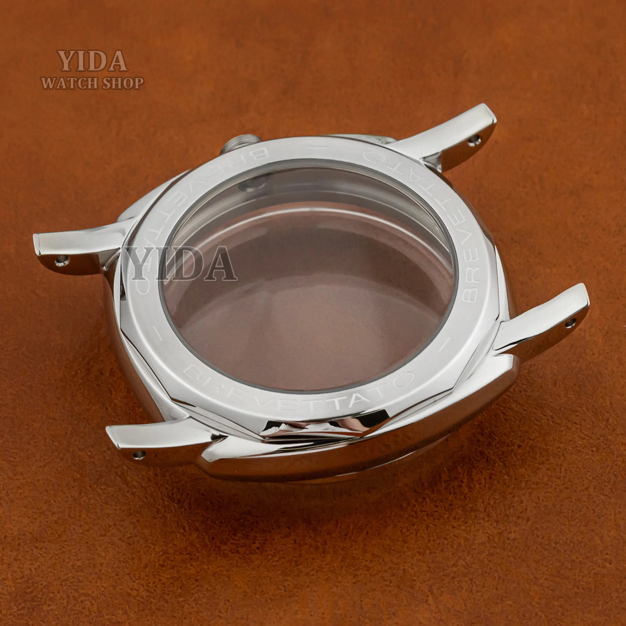 47mm Vintage Watch Case Stainless Steel Mod Case Arcylic Bubble Glass 10ATM Waterpoof for PAM 6154 ETA6497/6498/ST3600 Movement