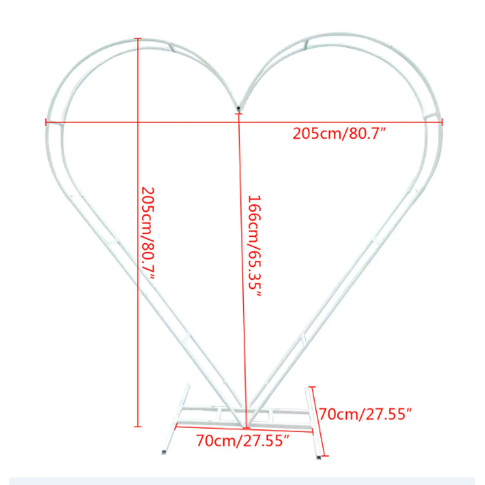 White Metal Heart Shaped Wedding Arch Backdrop Stand Flower Rack Party Ceremony Decoration Garden Plant Climbing Holder