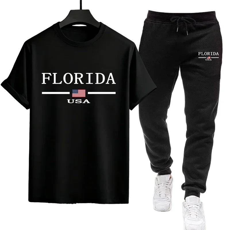 

Мужской спортивный костюм для активного отдыха 2026: повседневные качественные спортивные брюки и футболка с коротким рукавом для бега и тренировок, летняя распродажа