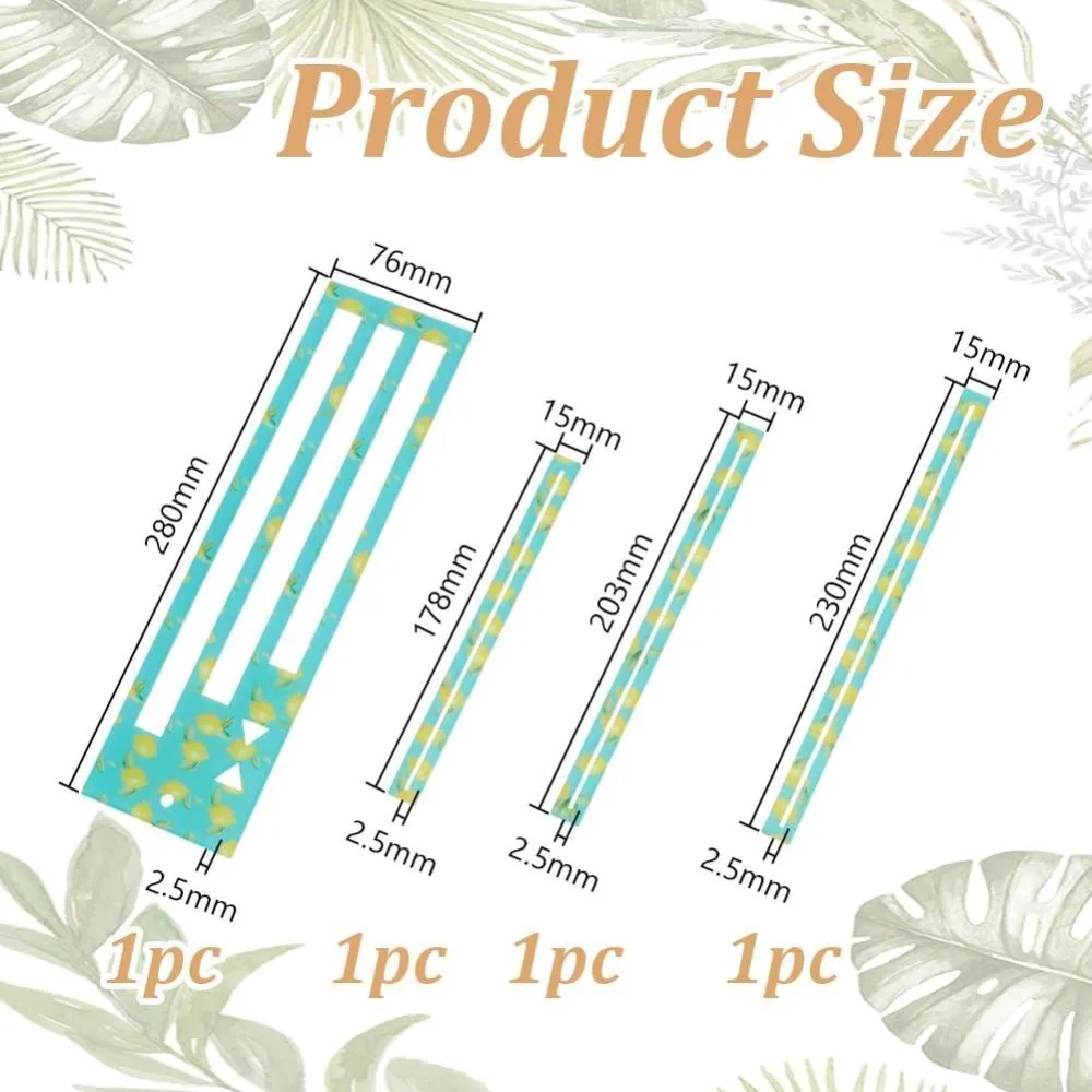 4 Pcs 4 Styles Zipper Pocket Template 17.8/20.3/23/28cm Acrylic Zipper Measuring Template Sewing Tool Organizer Board Sewing