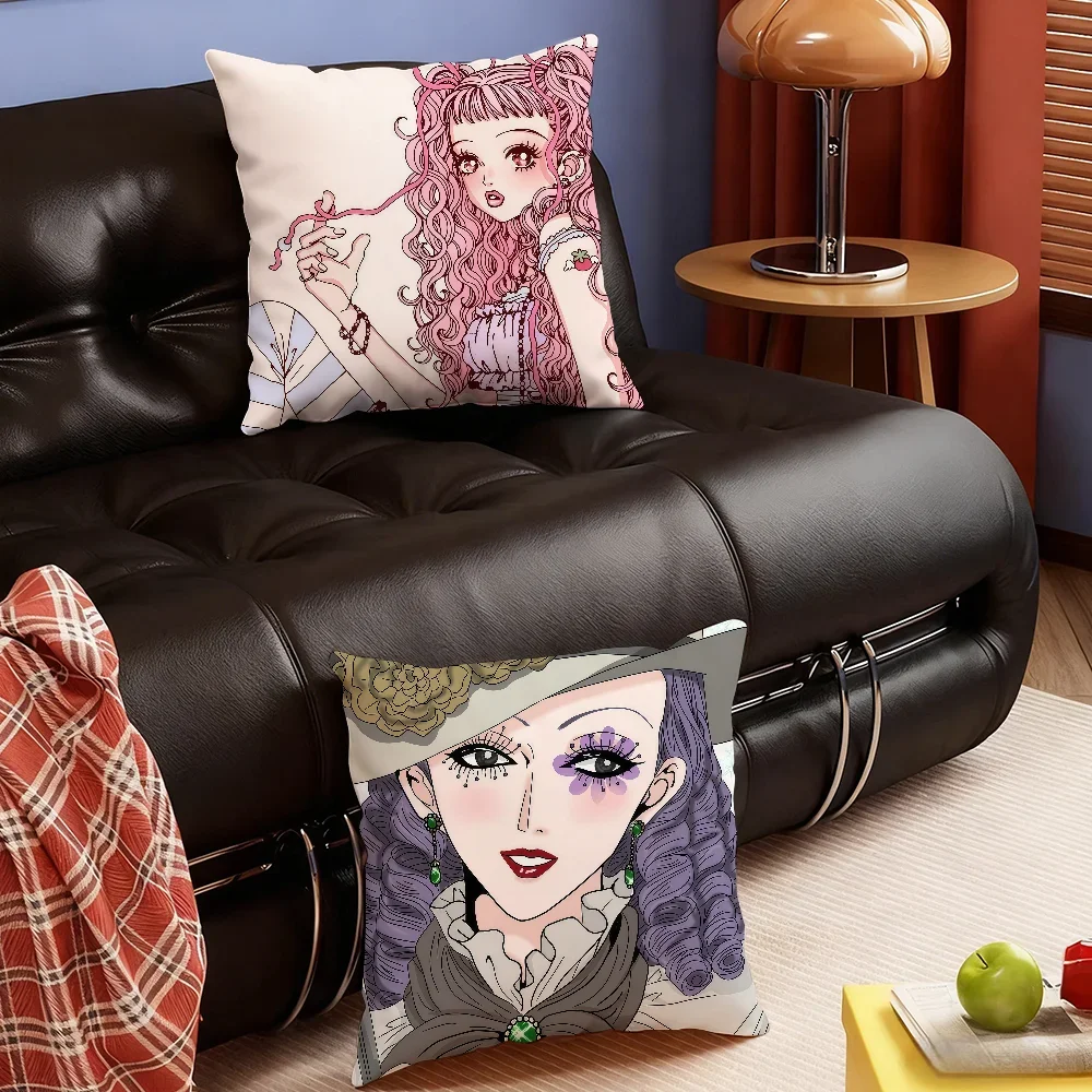 Anime P-Paradise Kiss cushion cover Soft Smooth Pillow Case Hidden Zipper Washable Decorative Couch Office Gift