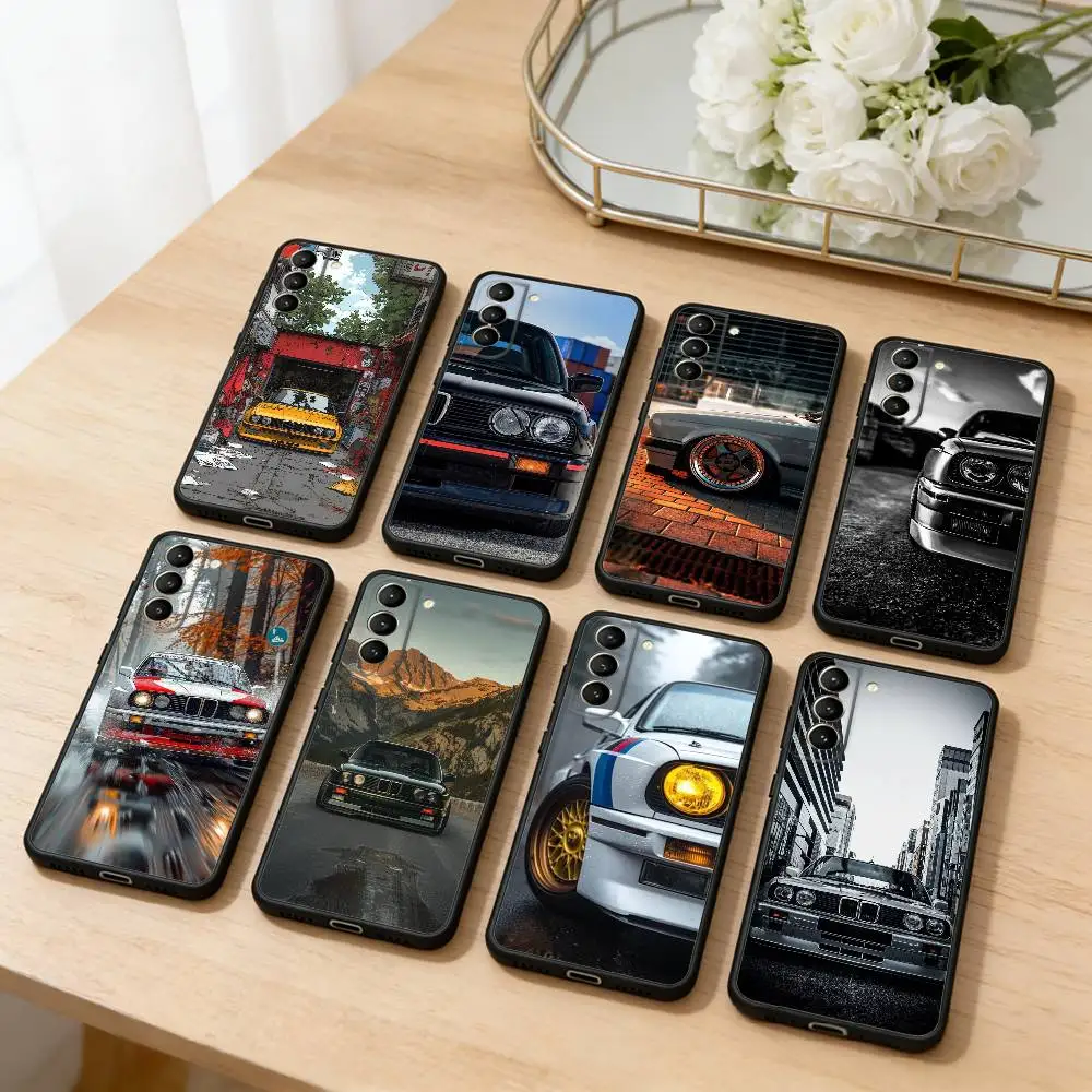 E-E30 Car for B-BMW Case for Samsung Galaxy S21 S25 FE S24 S23 Ultra S20 S9 S22 Plus S10 TPU Cover